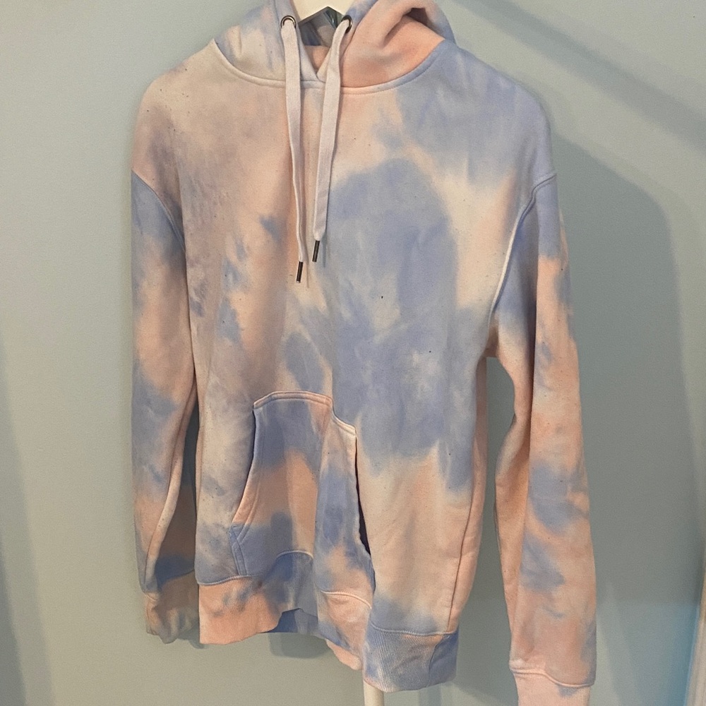 Tie-Dye Hoodie in Blue and Pink